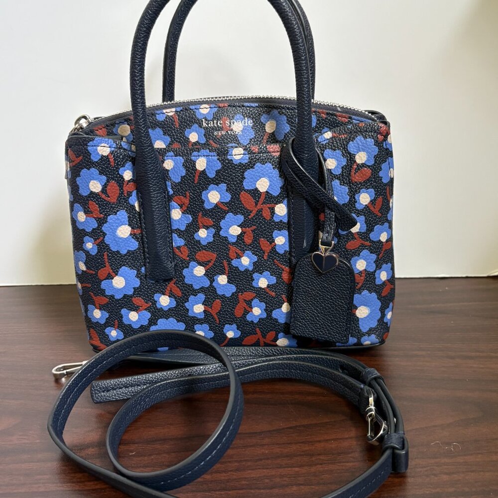 Kate Spade New York Margaux Party Floral Satchel Small Crossbody Quiet Luxury